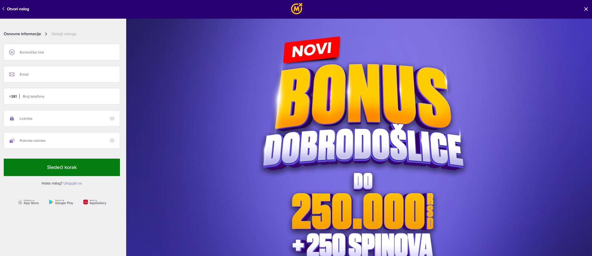 registruj se u mozzart