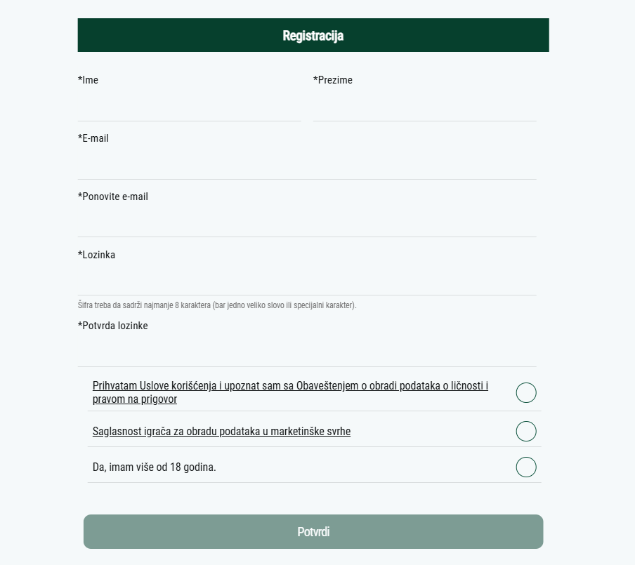 MaxBet Registracija Registracija u MaxBet